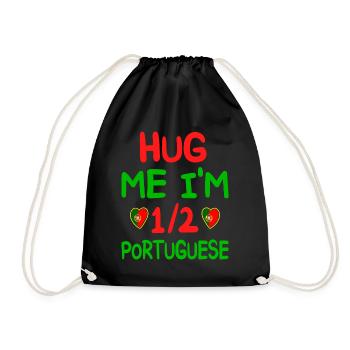 Humour Portugais Je Suis À Moitié Portugais - Sac de sport léger - noir - Devant