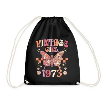 Birthday Party Woman 1973 50 Years Anniversary - Drawstring Bag - black - Front