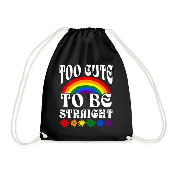 Zu süß, um heterosexuell zu sein LGBT Gay Pride - Turnbeutel - Schwarz - Vorne