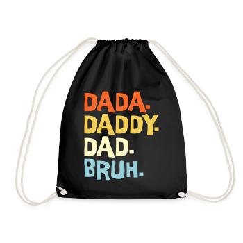 Dada Papa Bruh Vatertagsgeschenk 2023 - Turnbeutel - Schwarz - Vorne