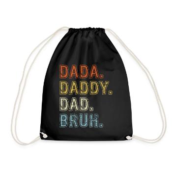 Dada Papa Bruh Vatertagsgeschenk 2023 - Turnbeutel - Schwarz - Vorne