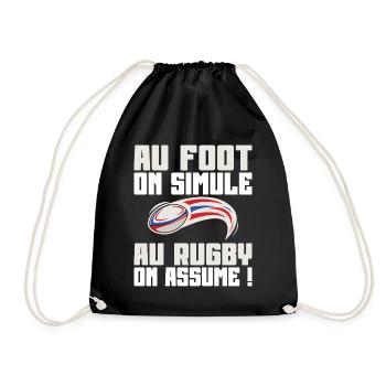 Au Rugby On Assume Humour Supporter De Rugby - Sac de sport léger - noir - Devant