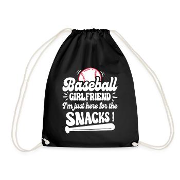 Humor Girlfriend Baseball Supporter - Drawstring Bag - black - Front