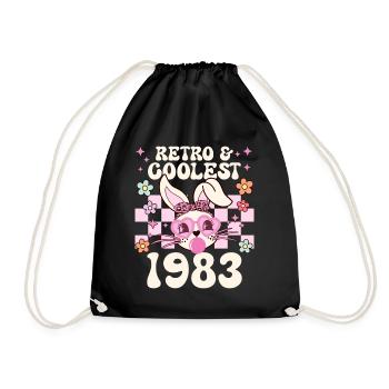 Rétro Cool Fille Née En 1983 40 Ans Anniversaire - Sac de sport léger - noir - Devant