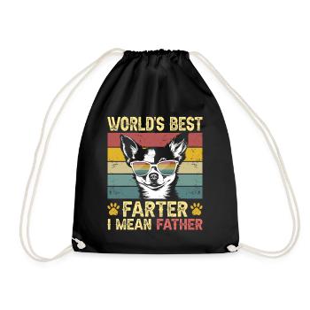 Vintage Dog Humorous Daddy Dog Chihuahua - Drawstring Bag - black - Front