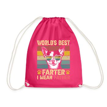 Vintage Hund Humorvoll Papa Hund Chihuahua - Turnbeutel - Fuchsia - Vorne