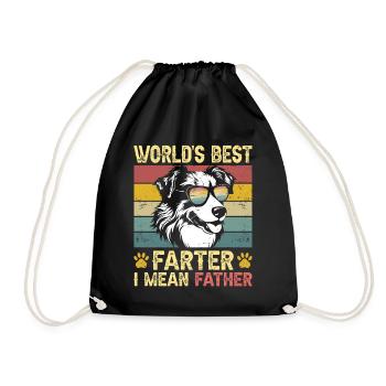 Vintage Humorous Daddy Dog Australian Shepherd - Drawstring Bag - black - Front