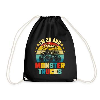 Monster Truck Voiture 20 Ans Anniversaire - Sac de sport léger - noir - Devant
