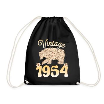 Bear 1954 Birthday Party Woman 70 Years - Drawstring Bag - black - Front