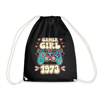 Geek Girl Level 50 Geburtstag Gamer 50 Jahre - Turnbeutel - Schwarz - Vorne