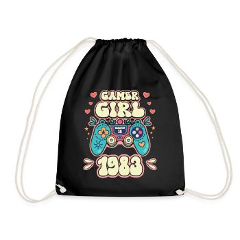 Geek Girl Level 40 Geburtstag Gamer 40 Jahre - Turnbeutel - Schwarz - Vorne