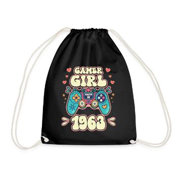 Geek Girl Level 60 Geburtstag Gamer 60 Jahre - Turnbeutel - Schwarz - Vorne
