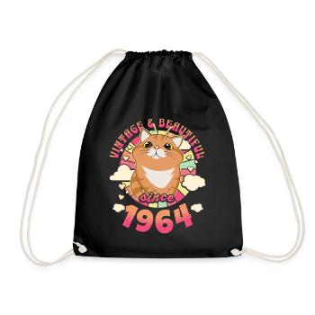 Wunderschöne Vintage-Frau 1964 60-jähriges Jubiläum - Turnbeutel - Schwarz - Vorne
