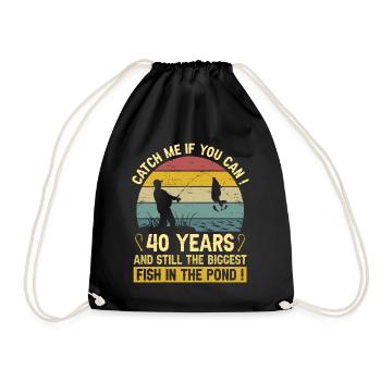 40 Ans Pêcheurs Fête 40 Ans Anniversaire Pêcheur - Sac de sport léger - noir - Devant