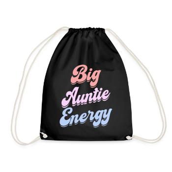 Tante voller Energie Humor Tante Leben - Turnbeutel - Schwarz - Vorne