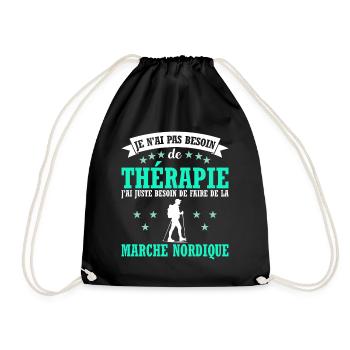 J Ai Juste Besoin de Marche Nordique Humour - Sac de sport léger - noir - Devant