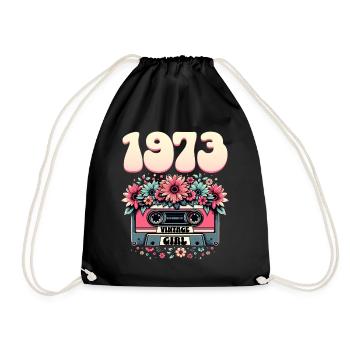 Cassette Year 1973 Birthday Woman 50 Years - Drawstring Bag - black - Front