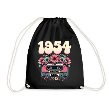 Cassette Year 1954 Birthday Woman 70 Years - Drawstring Bag - black - Front