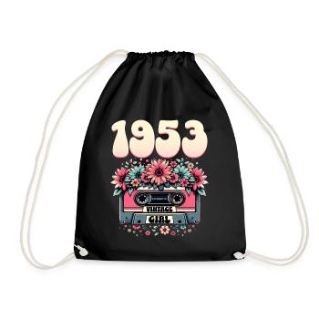 Cassette Year 1953 Birthday Woman 70 Years - Drawstring Bag - black - Front