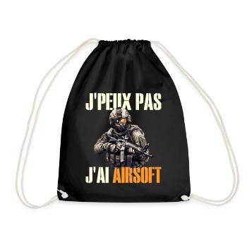 Je Peux Pas J'Ai Airsoft Humour Airsofteur - Sac de sport léger - noir - Devant