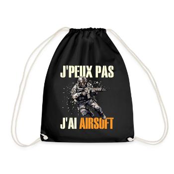 Je Peux Pas J'Ai Airsoft Humour Airsofteur - Sac de sport léger - noir - Devant