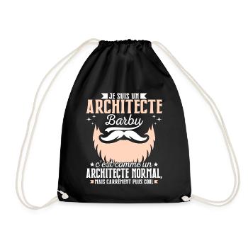 Barbe Humour Architecte Barbu - Sac de sport léger - noir - Devant