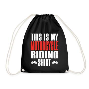 Motorcycle Biker Rider is My Biker - Drawstring Bag - black - Front