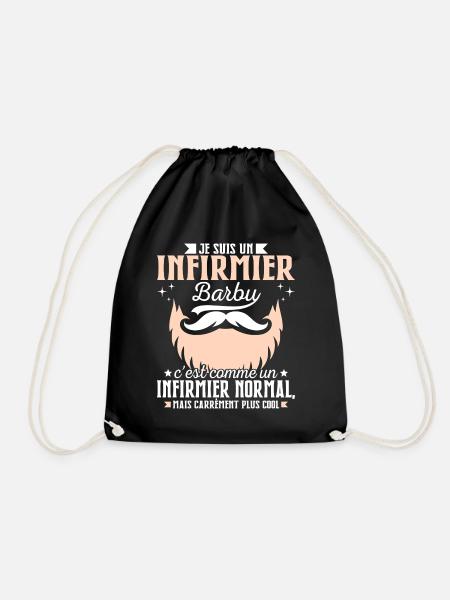 Barbe Humour Infirmier Barbu - Sac de sport léger - noir