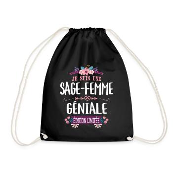 Édition Limitée Sage-Femme Géniale - Sac de sport léger - noir - Devant