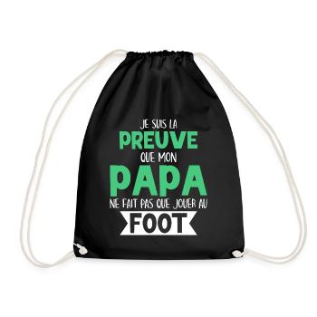 Mon Papa Ne Fait Pas Que Jouer Au Foot - Sac de sport léger - noir - Devant