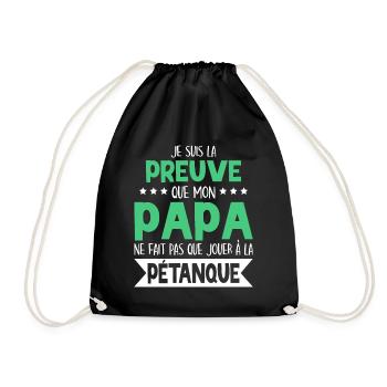 Papa Ne Fait Pas Que Jouer À La Pétanque - Sac de sport léger - noir - Devant