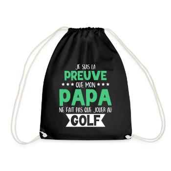 Mon Papa Ne Fait Pas Que Jouer Au Golf - Sac de sport léger - noir - Devant
