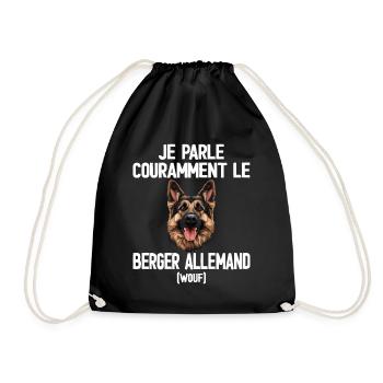 Parler Le Berger Allemand Humour Chien - Sac de sport léger - noir - Devant