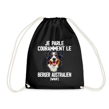 Parler Le Berger Australien Humour Chien - Sac de sport léger - noir - Devant