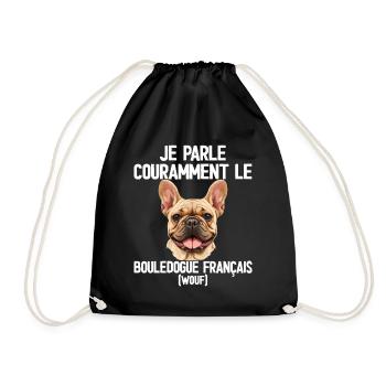 Parler Le Bouledogue Français Humour Chien - Sac de sport léger - noir - Devant