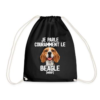 Parler Le Beagle Cadeau Humour Chien Beagle - Sac de sport léger - noir - Devant