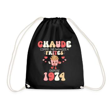 Baraque À Frites 1974 Femme Anniversaire 50 Ans - Sac de sport léger - noir - Devant