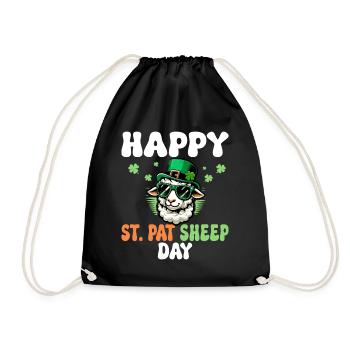 Ireland Day Sheep Joke St. Patrick's Day - Drawstring Bag - black - Front