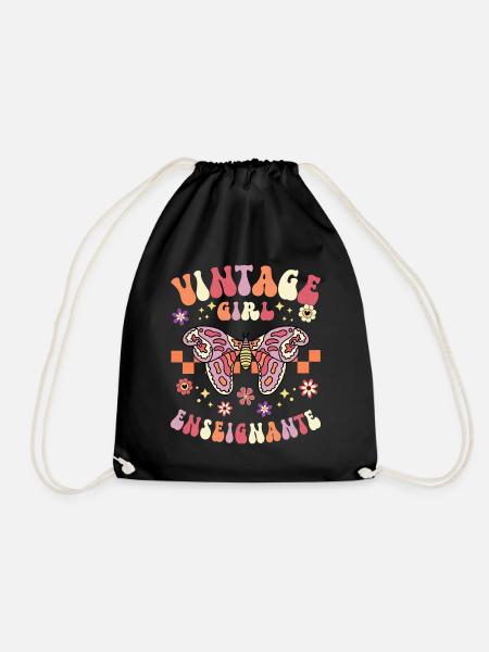 Fille Vintage Femme Enseignante - Sac de sport léger - noir