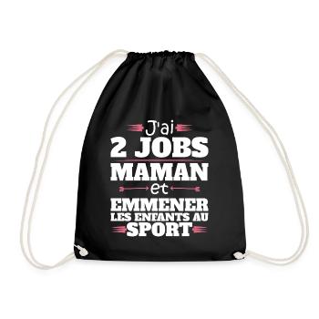 2 Jobs Maman Et Enfants Au Sport Humour Maman - Sac de sport léger - noir - Devant