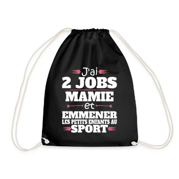 2 Jobs Mamie Et Petits Enfants Humour Mamie - Sac de sport léger - noir - Devant