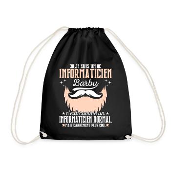 Barbe Humour Informaticien Barbu - Sac de sport léger - noir - Devant