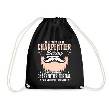 Barbe Humour Charpentier Barbu - Sac de sport léger - noir - Devant
