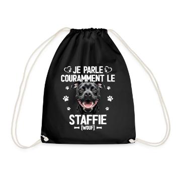 Parler Le Staffie Cadeau Humour Chien Staffie - Sac de sport léger - noir - Devant