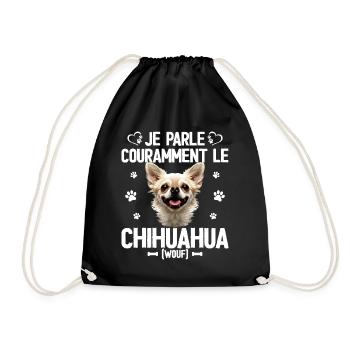 Parler Le Chihuahua Humour Chien - Sac de sport léger - noir - Devant
