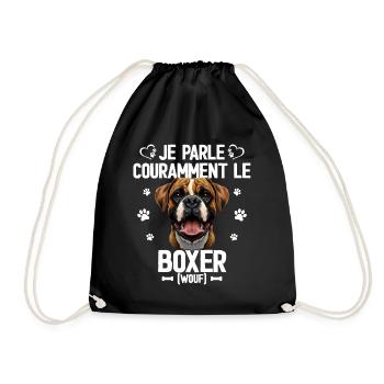 Parler Le Boxer Cadeau Humour Chien Boxer - Sac de sport léger - noir - Devant