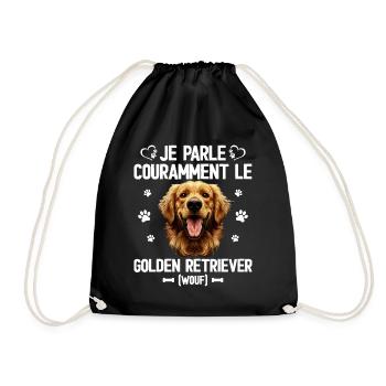 Parler Le Golden Retriever Cadeau Humour Chien - Sac de sport léger - noir - Devant