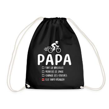 Père Cycliste Cyclisme Humour Vélo Papa Cycliste - Sac de sport léger - noir - Devant