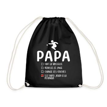 Père Bouliste Humour Pétanqueur Papa Pétanque - Sac de sport léger - noir - Devant