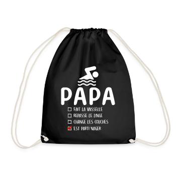 Père Nageur Piscine Humour Natation Papa Nageur - Sac de sport léger - noir - Devant